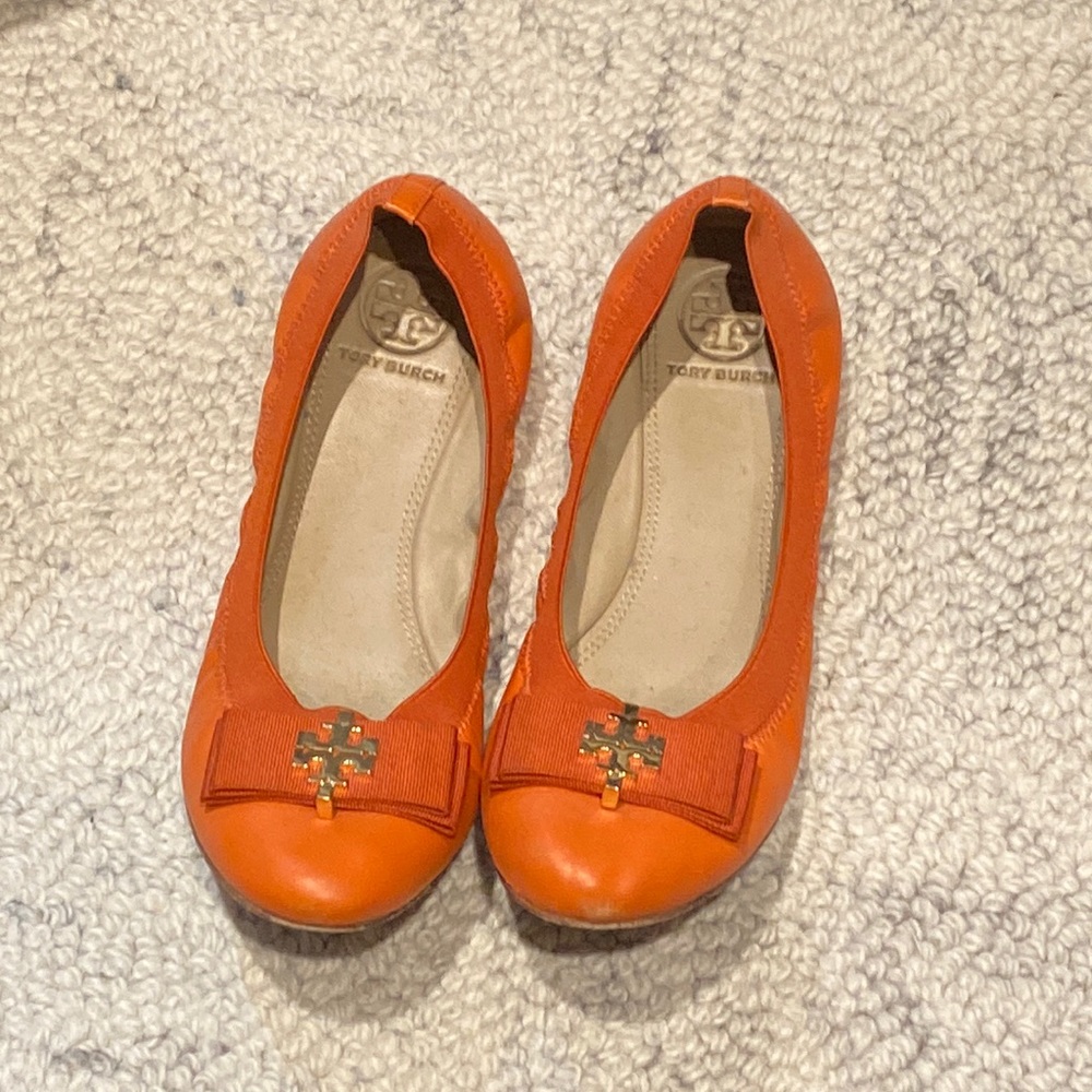 Orange Tory Burch flats